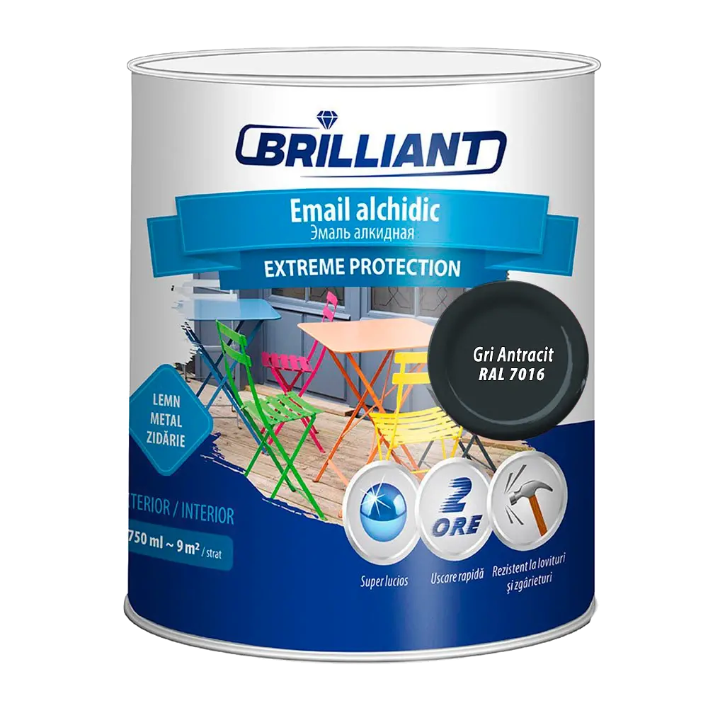 Email alchidic Brilliant Extreme gri antracit 0.75L